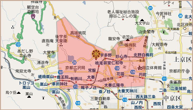 通園バス利用可能地域 通園バス利用可能地域